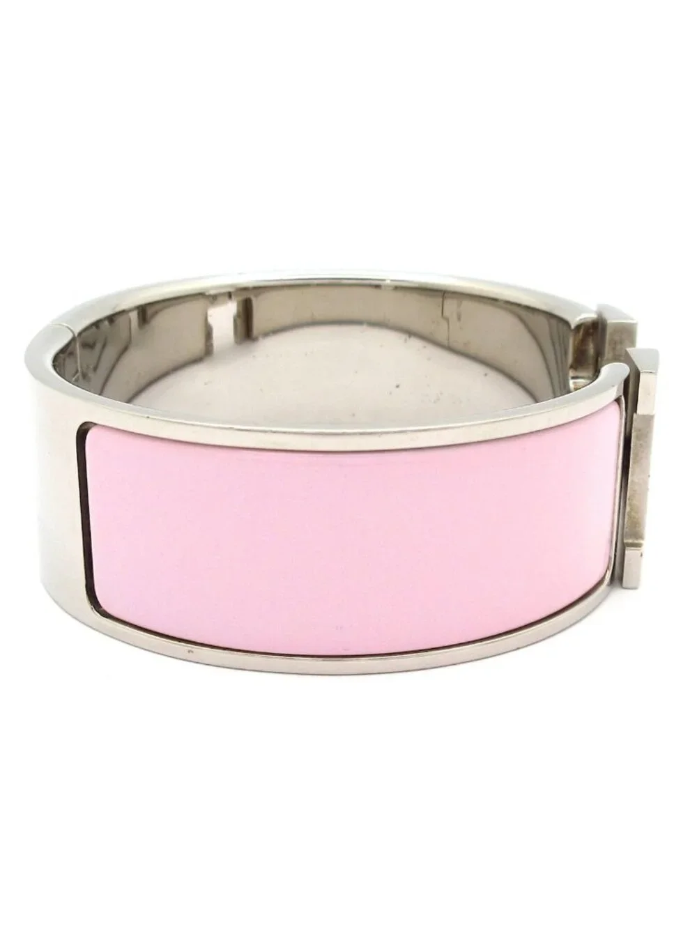 Hermes Bangle Clic Clac Silver Pink Bracelet